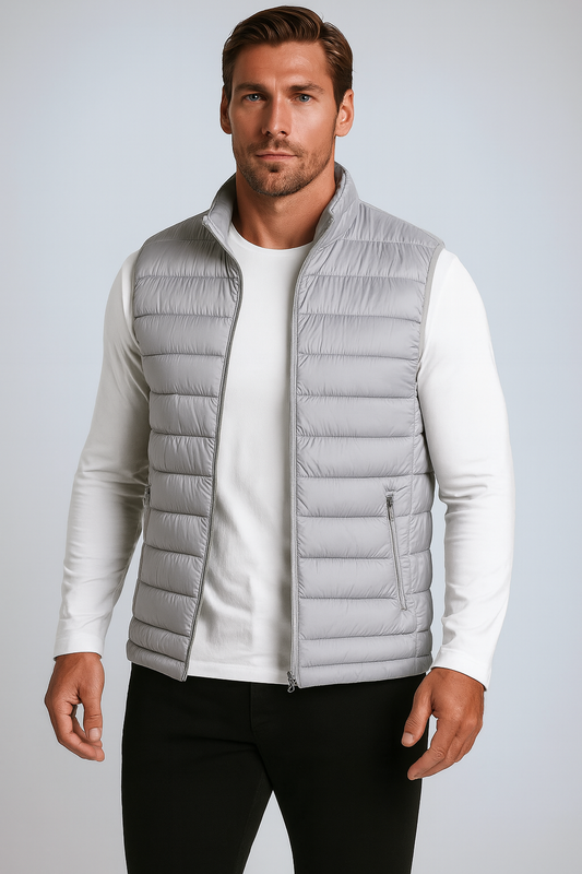 Premium Herren graue Steppjacke