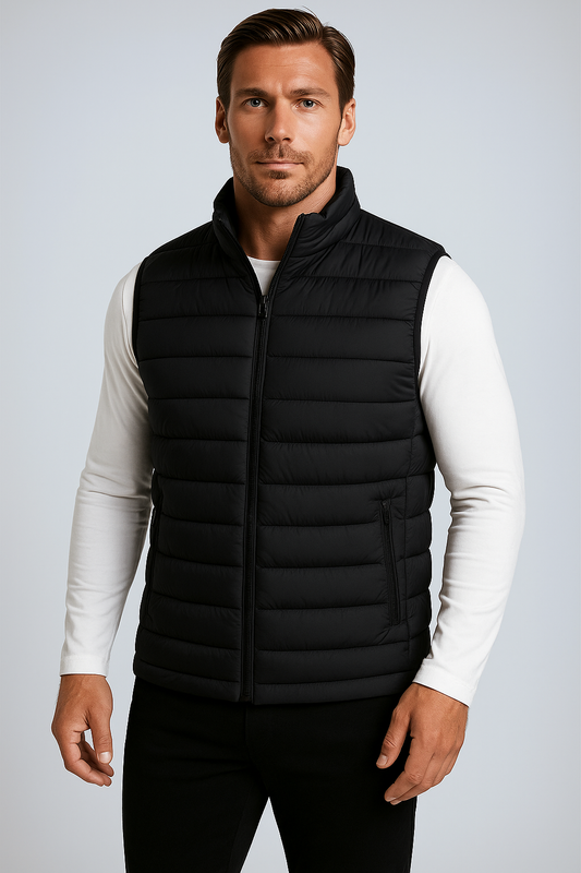 Premium Herren Schwarze Steppweste