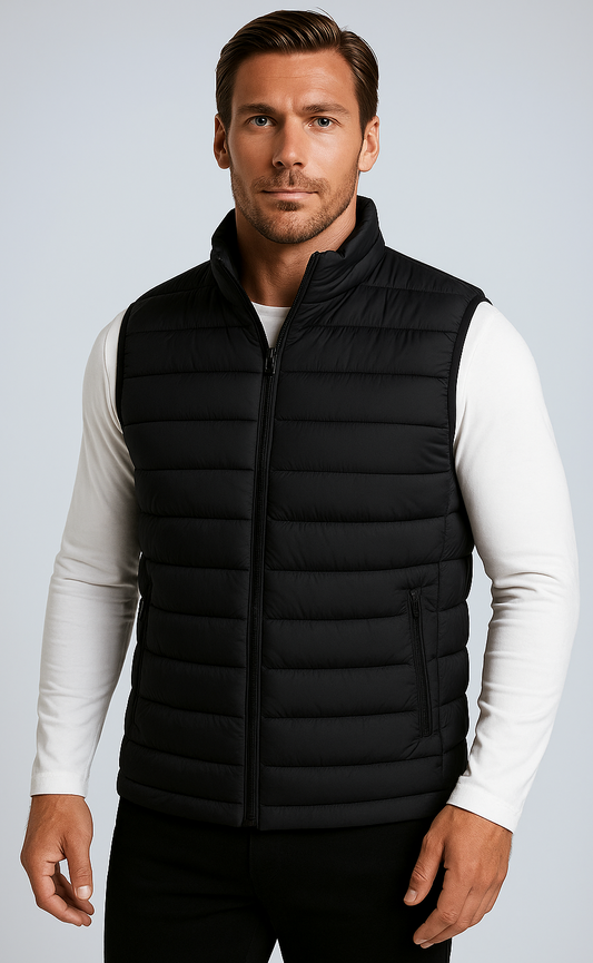 Premium Herren Schwarze Steppweste